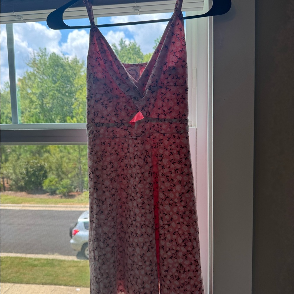 Blue Blush Pink Floral Dress